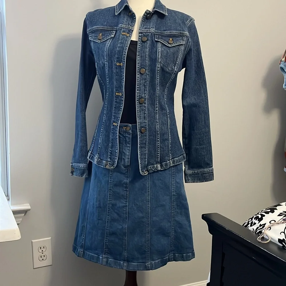 JONES NEW YORK SPORT JEAN SKIRT - Picture 6 of 8